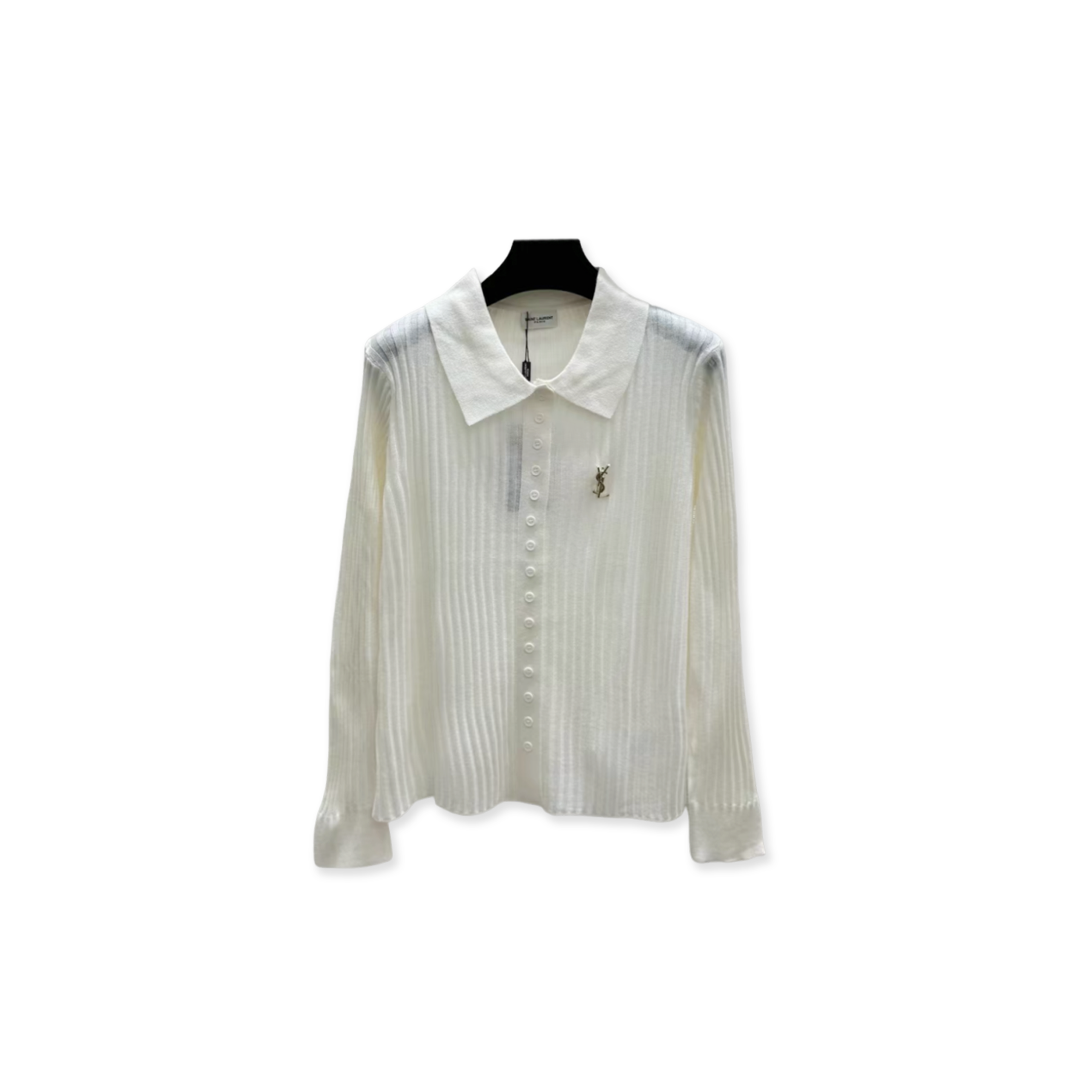 YSL STRIPED POLO SHIRT LONG SLEEVE